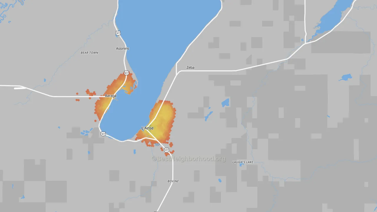 Bike Grade map of 49946, MI