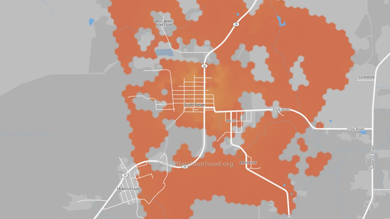Bike Grade map of 49963, MI