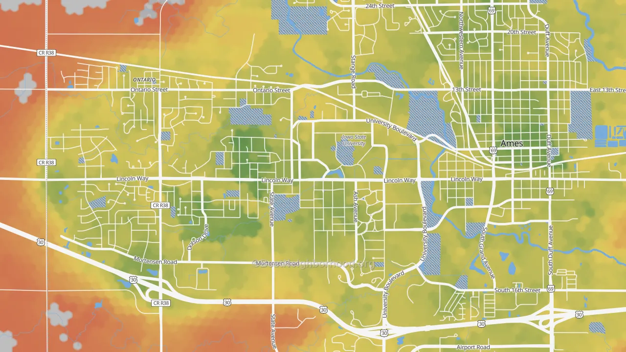Bike Grade map of 50012, IA