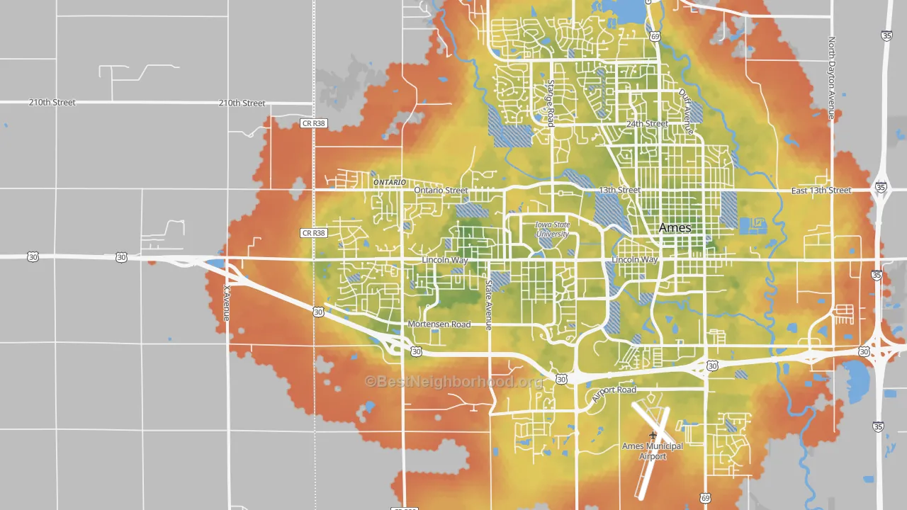 Bike Grade map of 50014, IA
