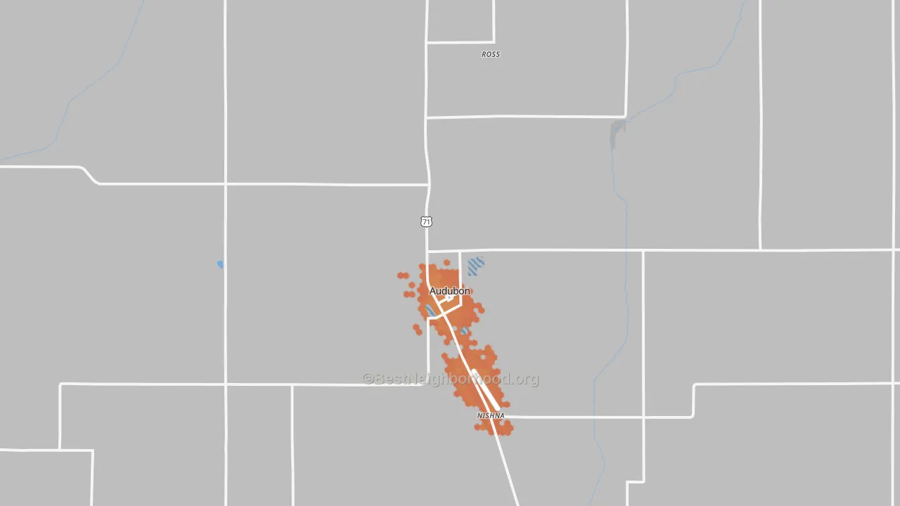 Bike Grade map of 50025, IA