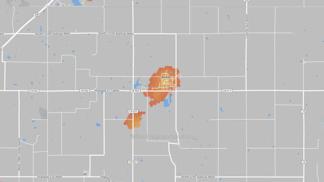Bike Grade map of 50028, IA