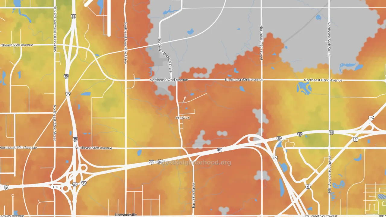 Bike Grade map of 50032, IA