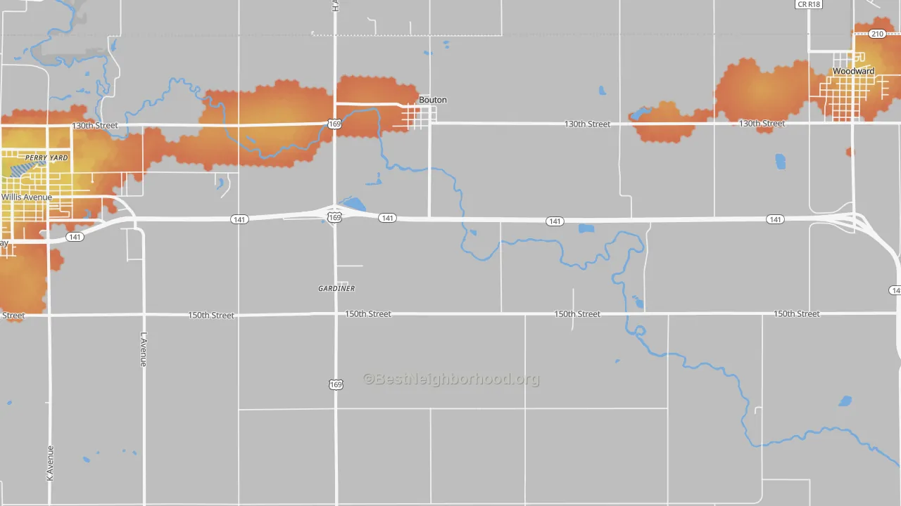 Bike Grade map of 50039, IA