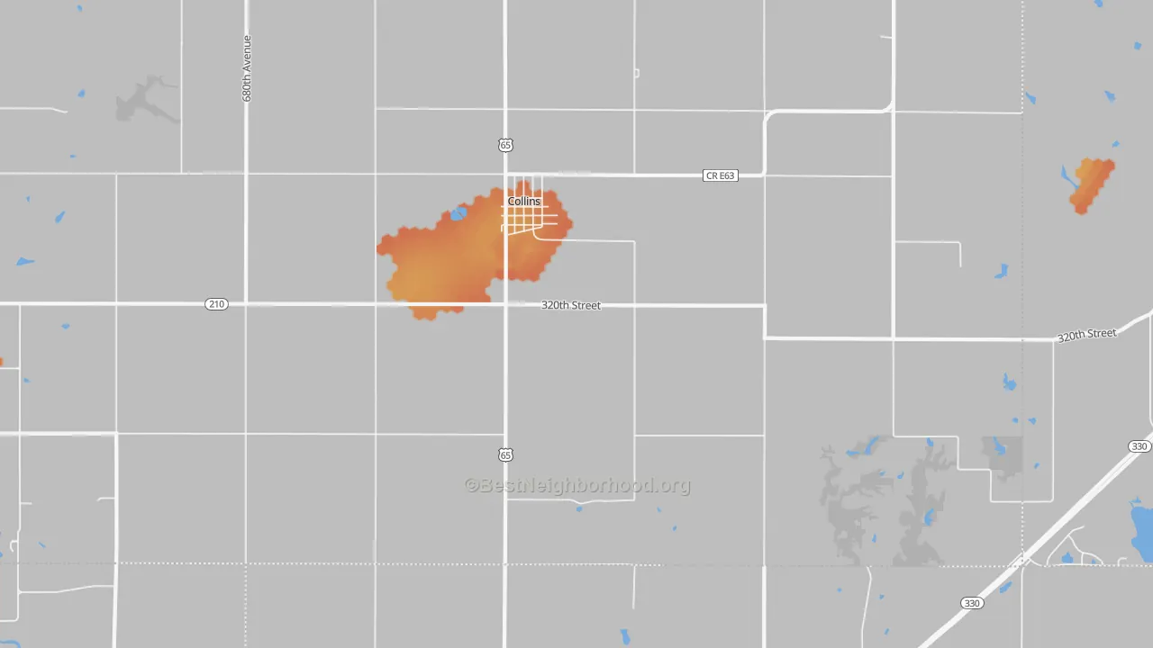 Bike Grade map of 50055, IA