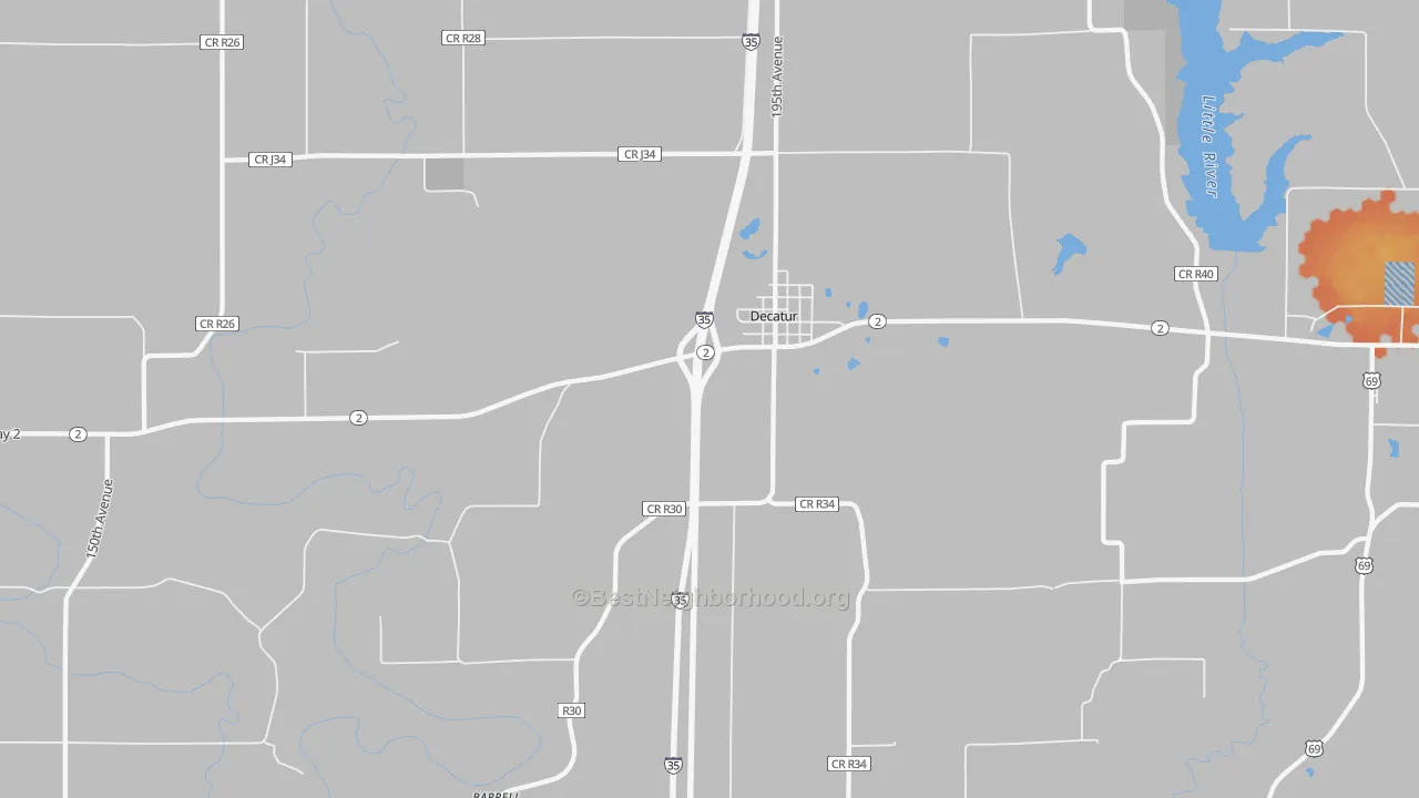 Bike Grade map of 50067, IA