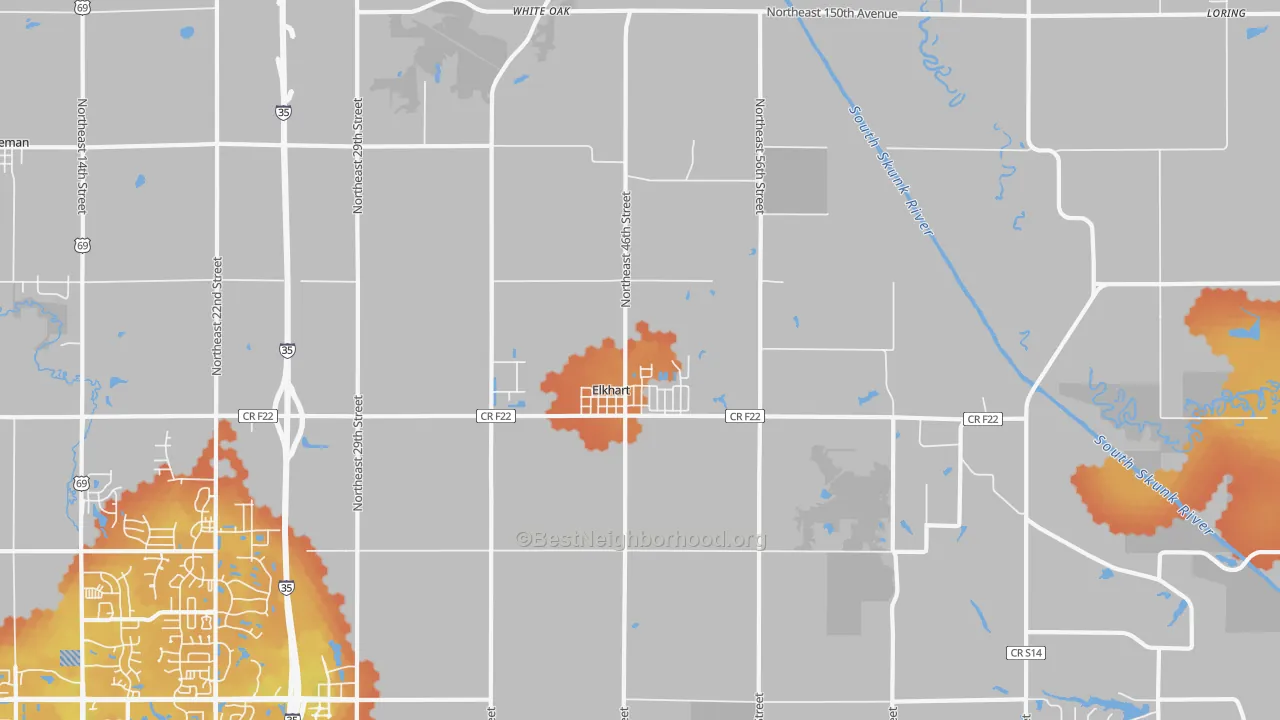 Bike Grade map of 50073, IA