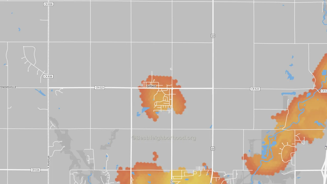 Bike Grade map of 50105, IA