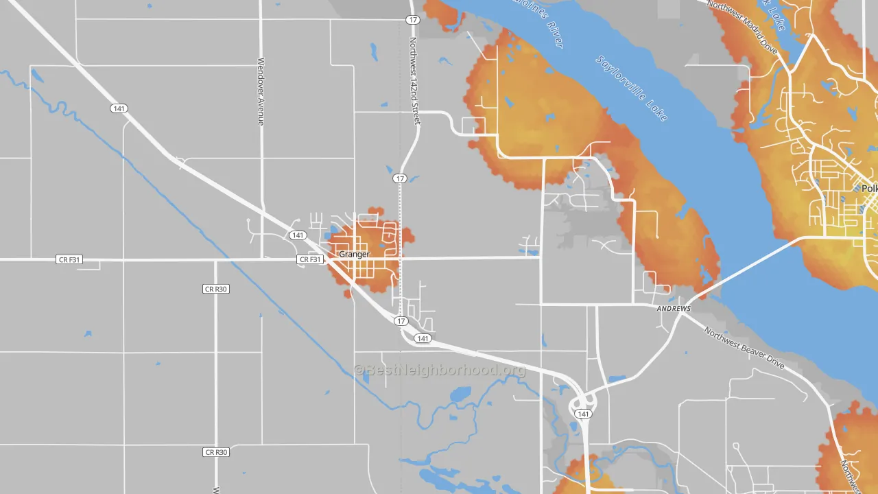 Bike Grade map of 50109, IA