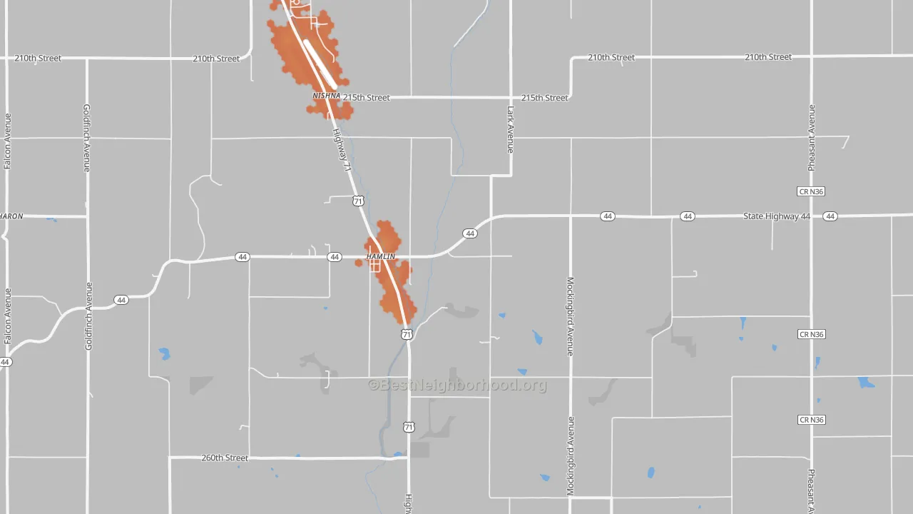 Bike Grade map of 50117, IA