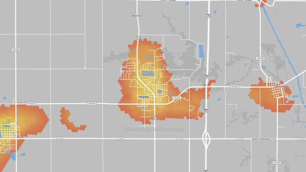 Bike Grade map of 50124, IA