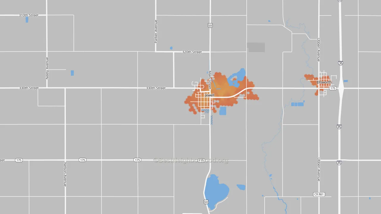 Bike Grade map of 50130, IA