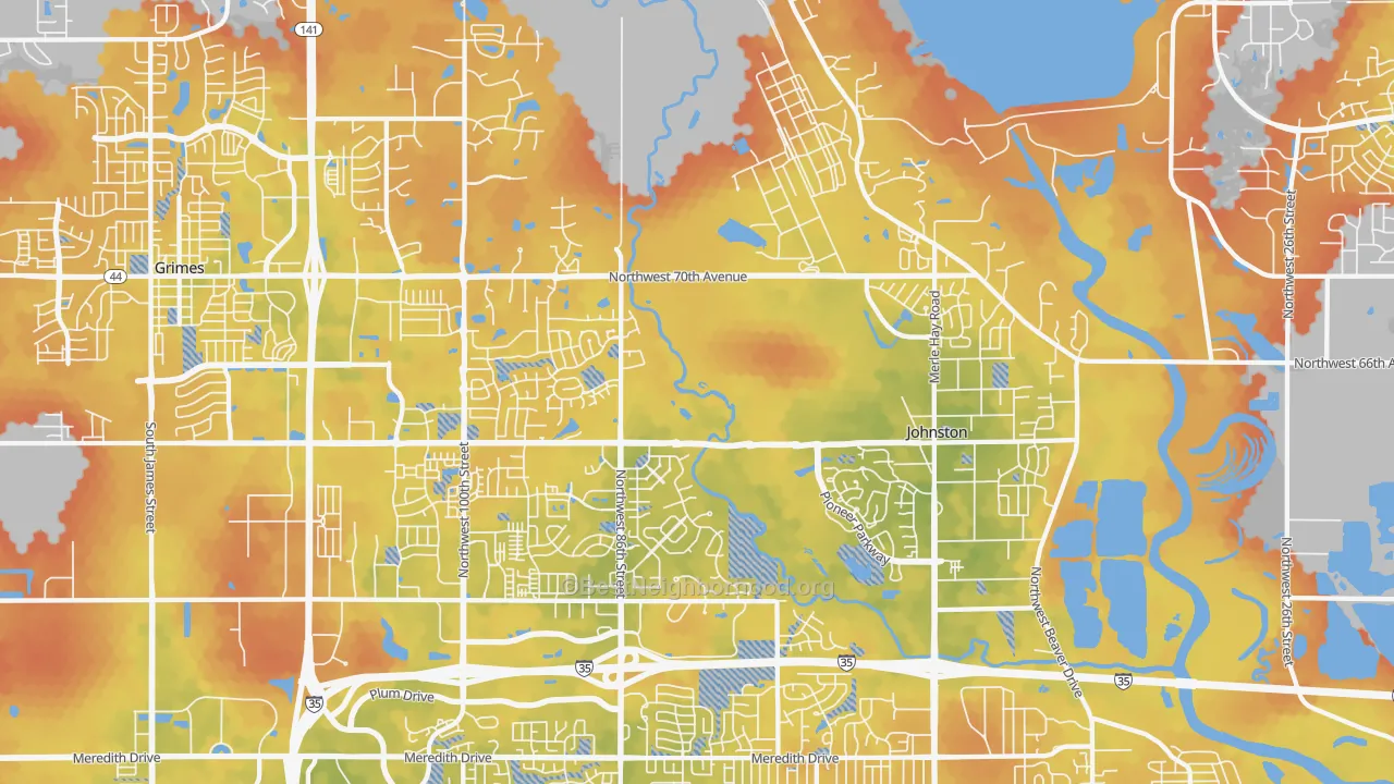 Bike Grade map of 50131, IA