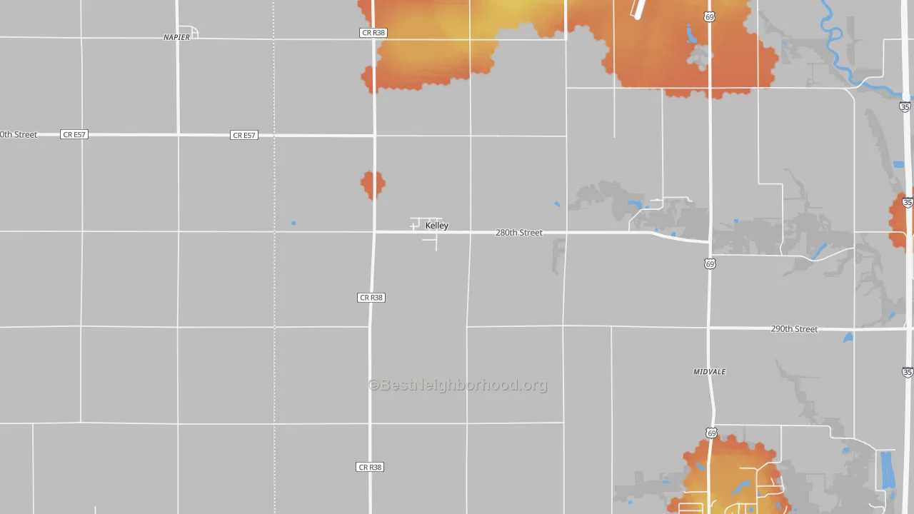 Bike Grade map of 50134, IA