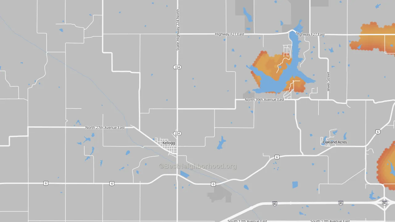 Bike Grade map of 50135, IA