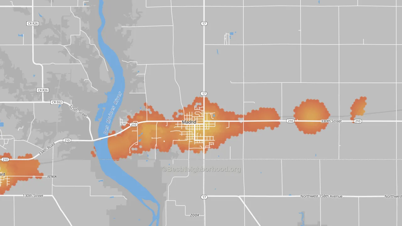 Bike Grade map of 50156, IA