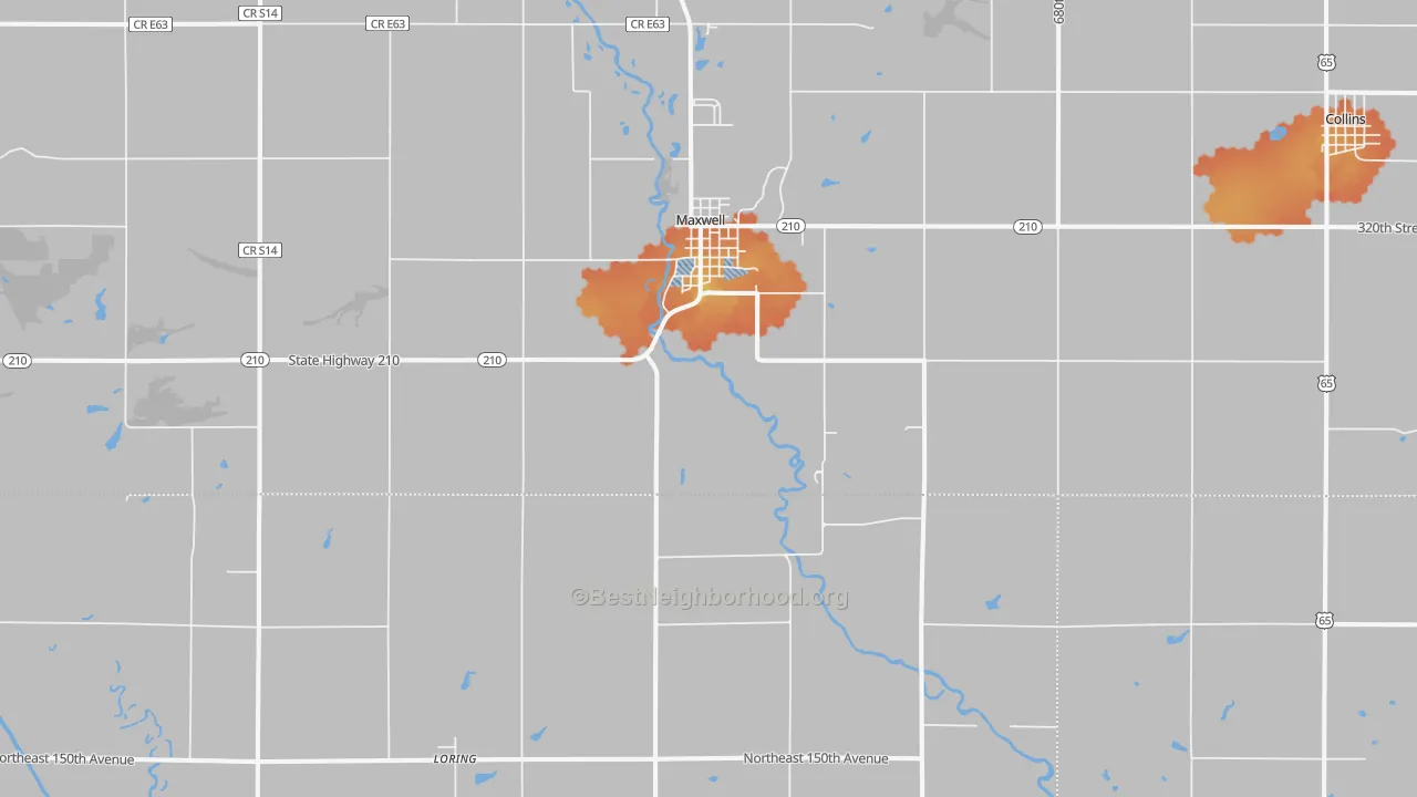 Bike Grade map of 50161, IA