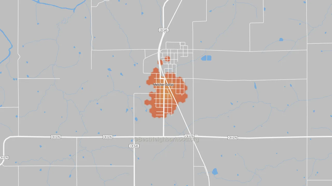 Bike Grade map of 50163, IA