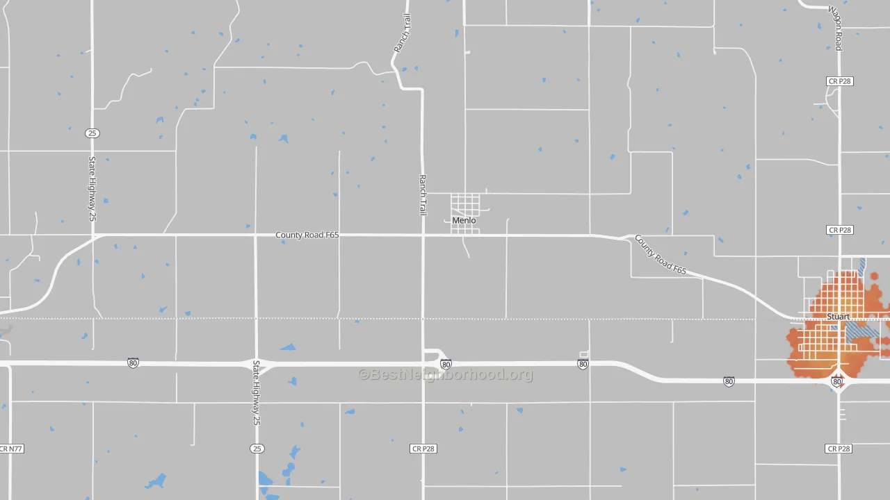Bike Grade map of 50164, IA