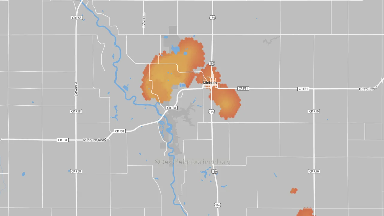 Bike Grade map of 50167, IA