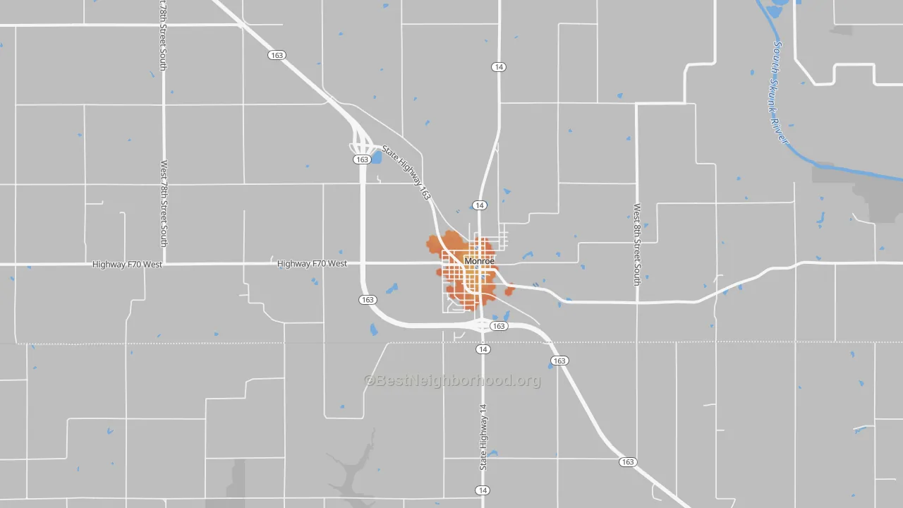 Bike Grade map of 50170, IA