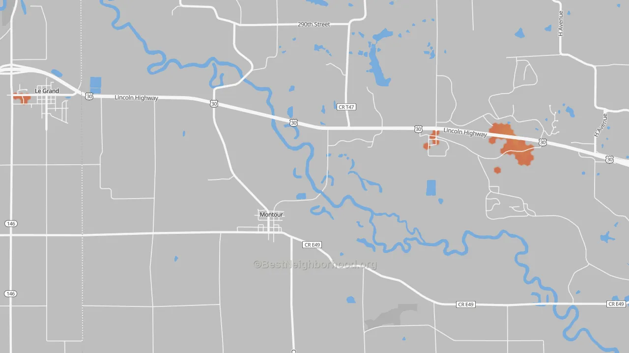 Bike Grade map of 50173, IA