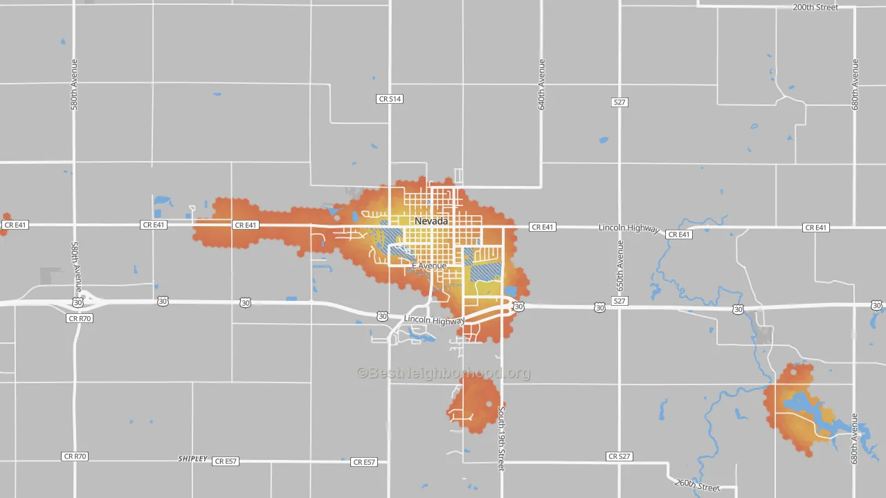 Bike Grade map of 50201, IA