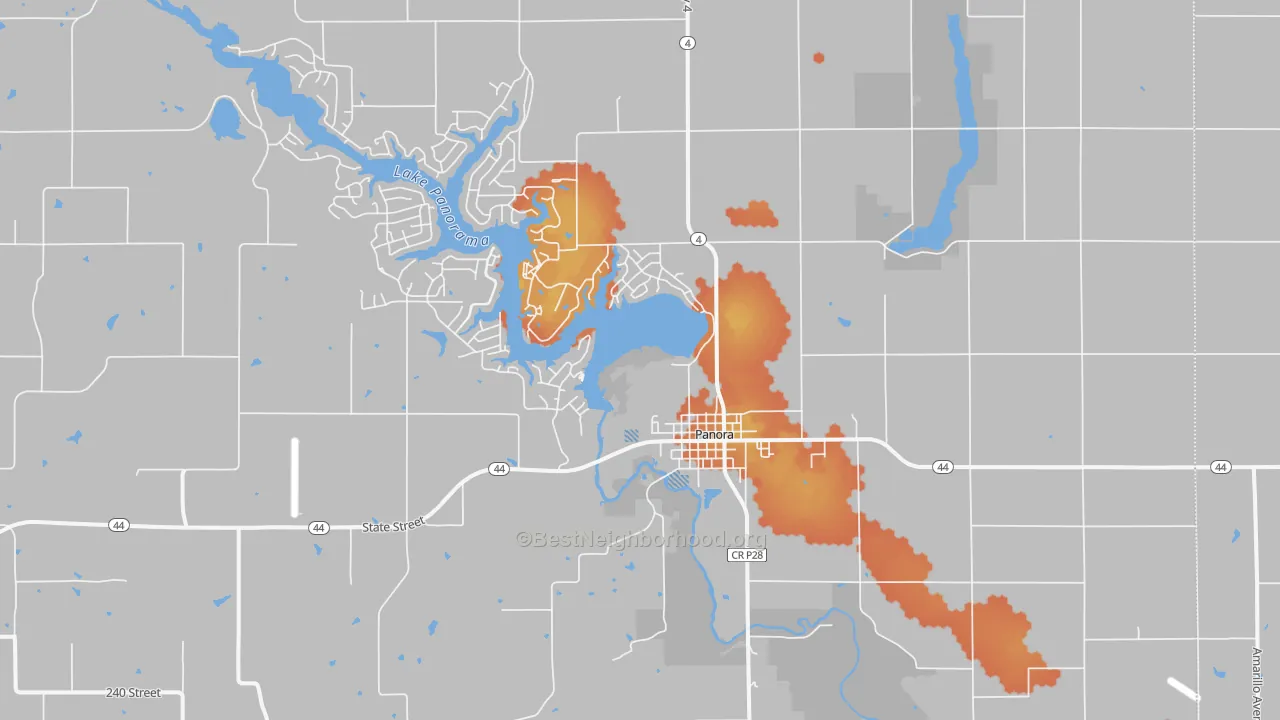 Bike Grade map of 50216, IA