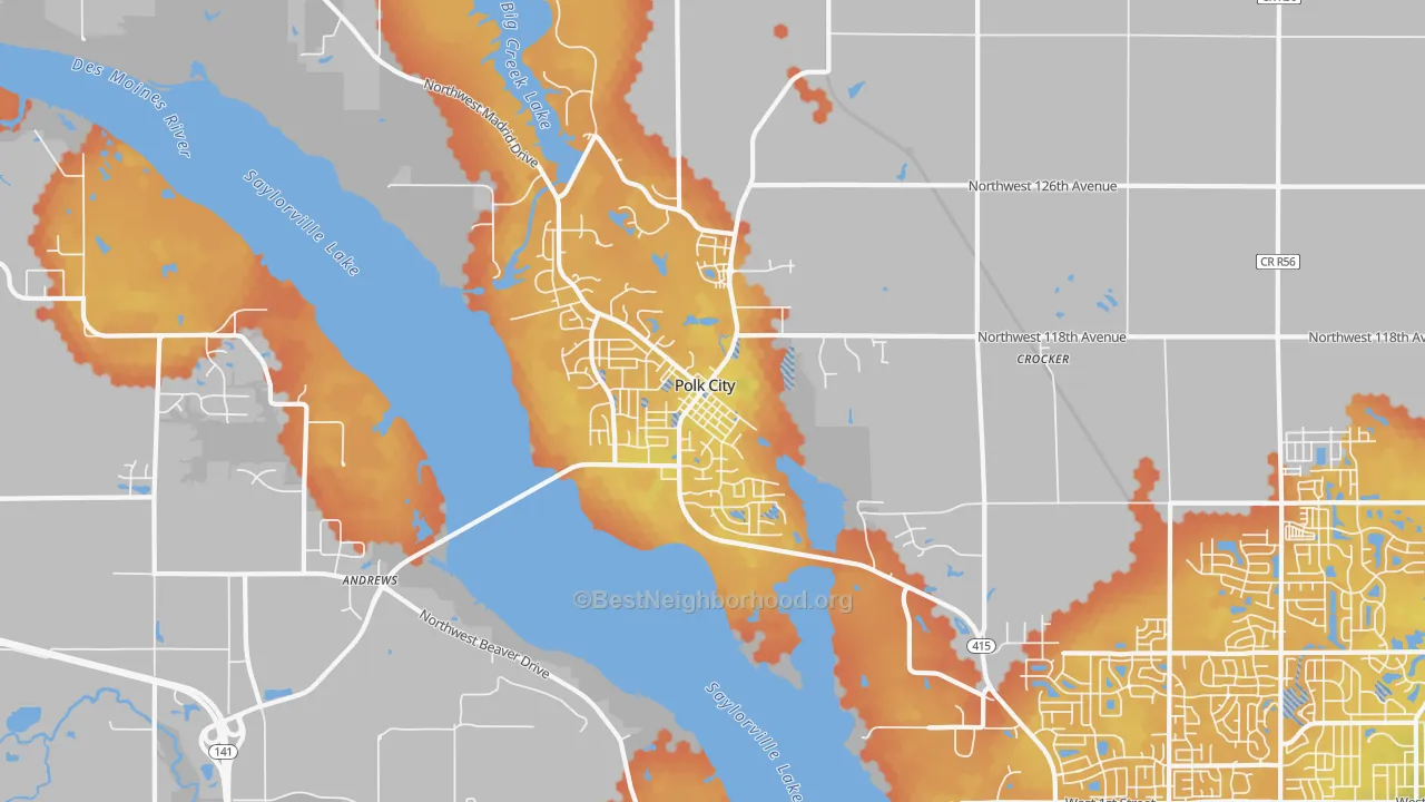 Bike Grade map of 50226, IA