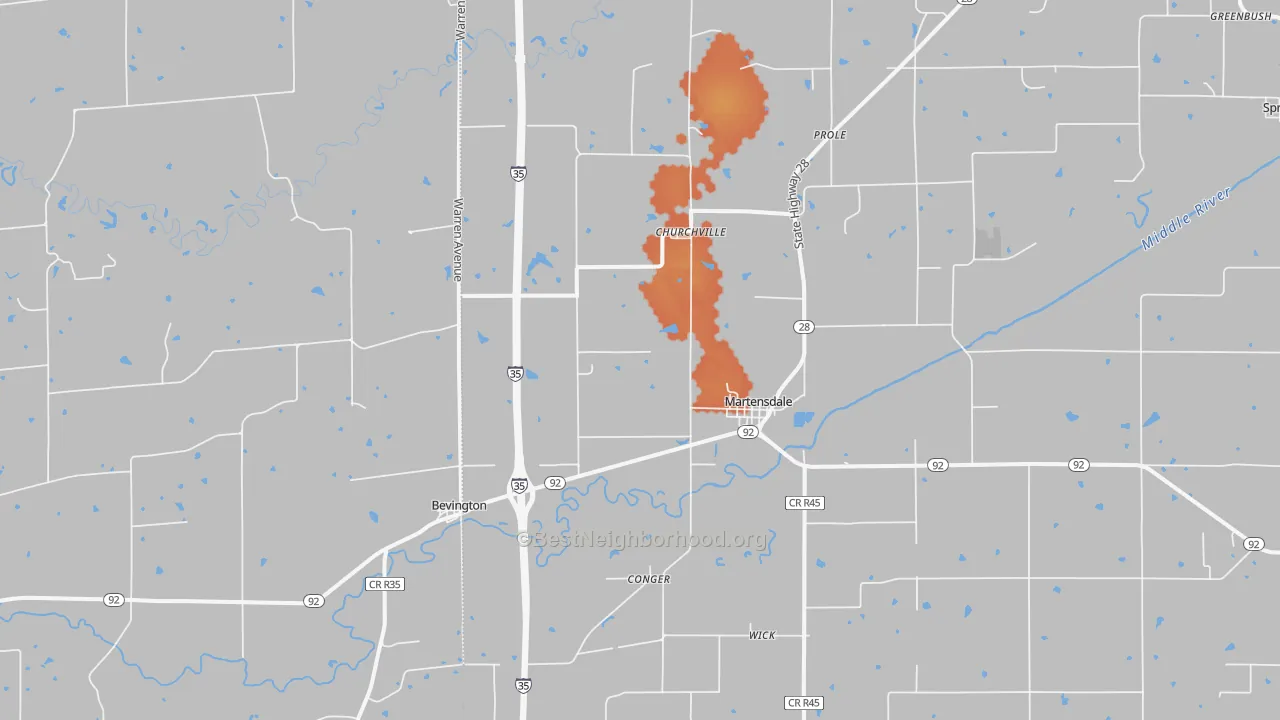 Bike Grade map of 50229, IA