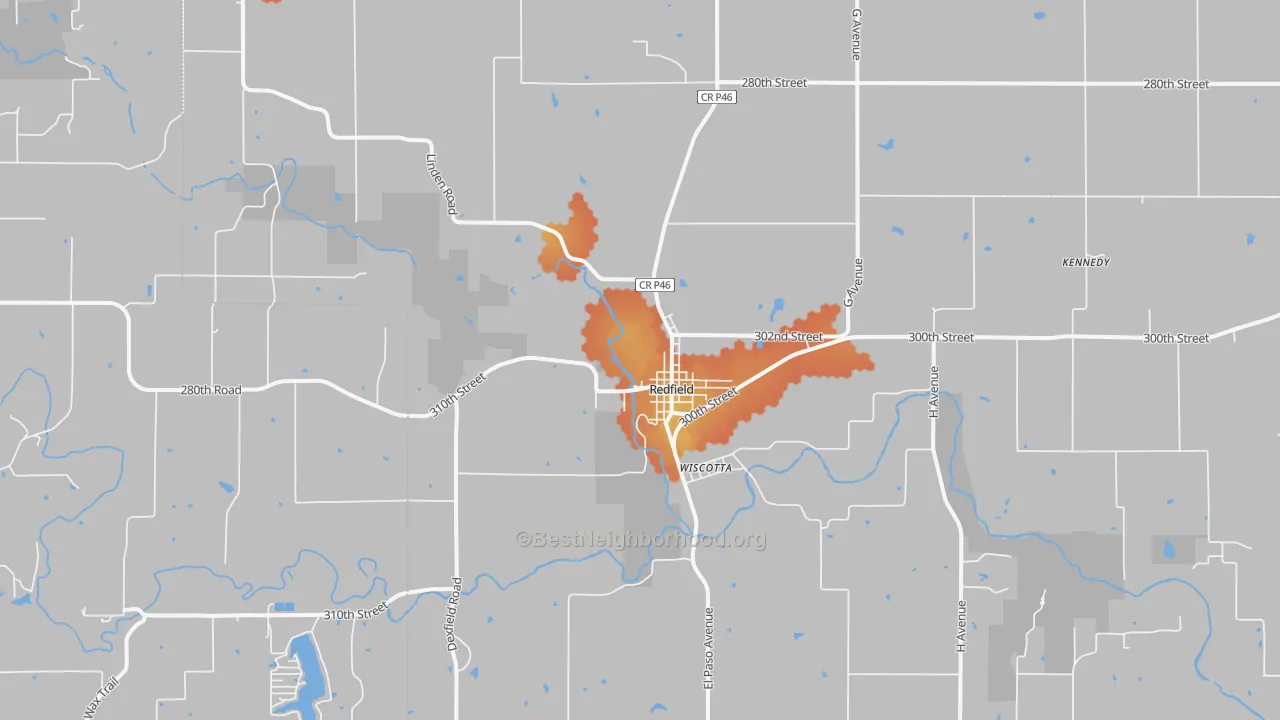Bike Grade map of 50233, IA