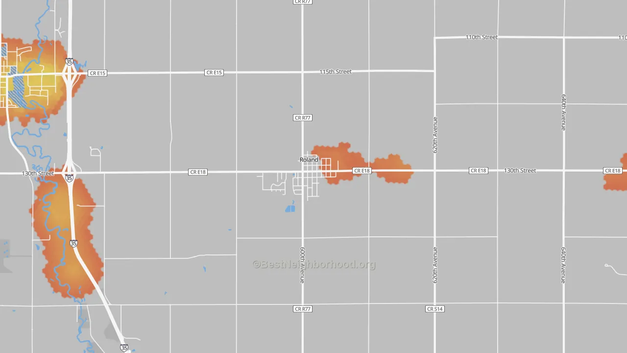 Bike Grade map of 50236, IA