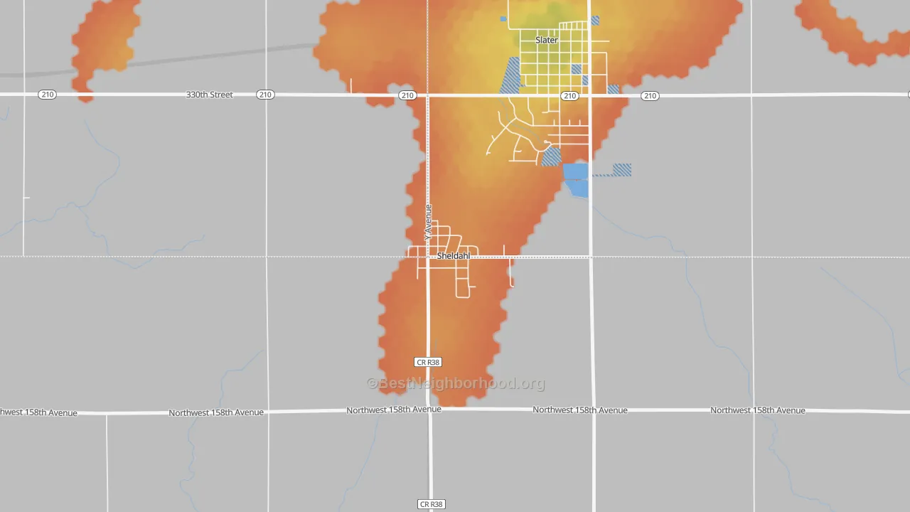 Bike Grade map of 50243, IA