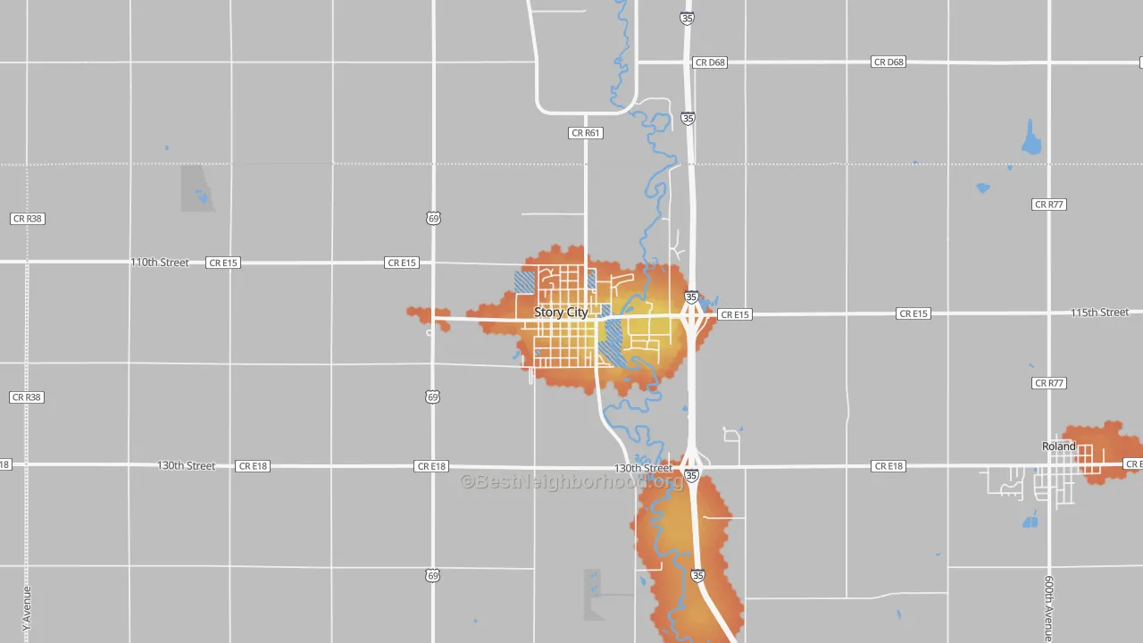 Bike Grade map of 50248, IA