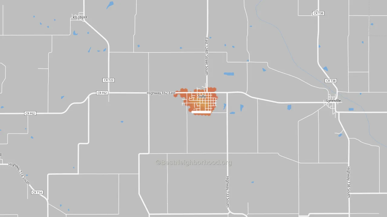 Bike Grade map of 50251, IA