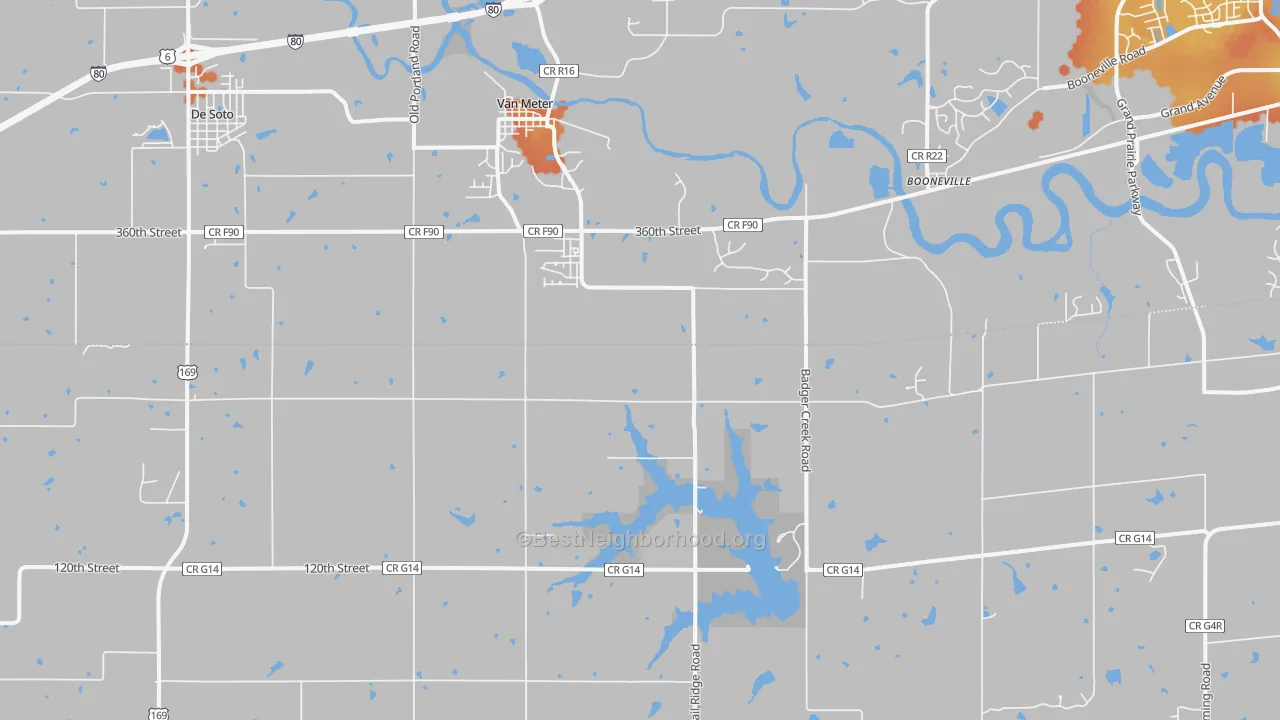Bike Grade map of 50261, IA