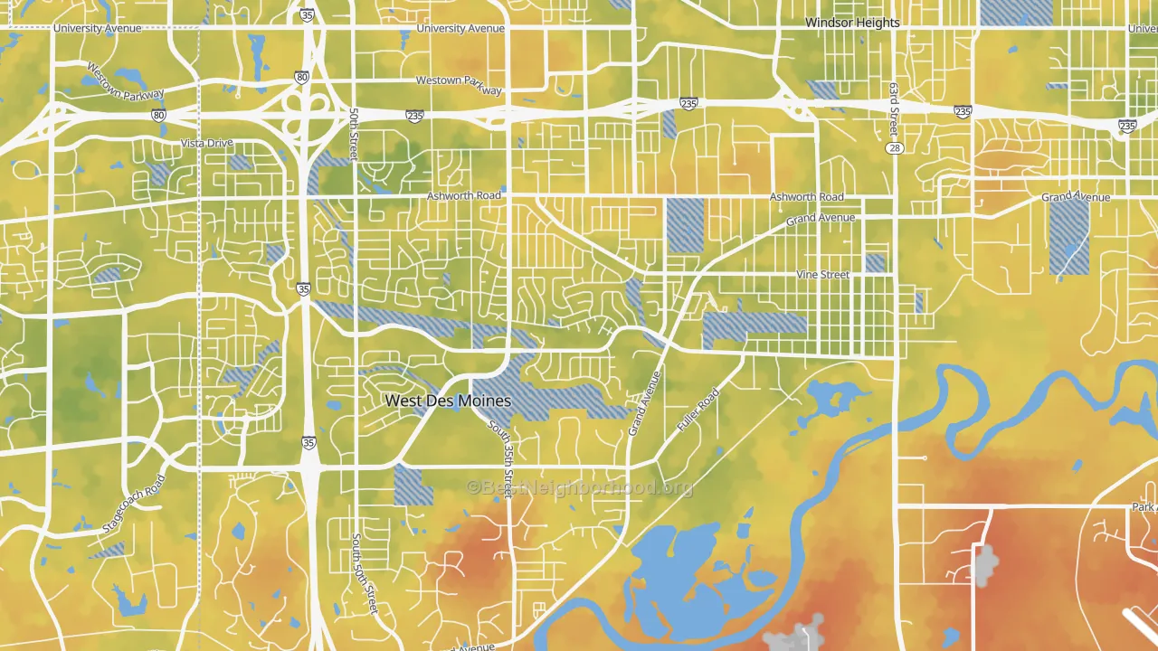 Bike Grade map of 50265, IA