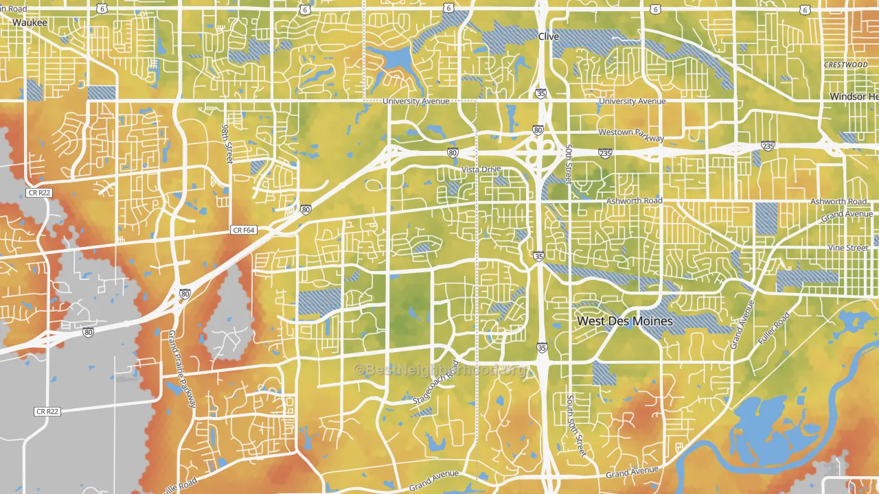 Bike Grade map of 50266, IA