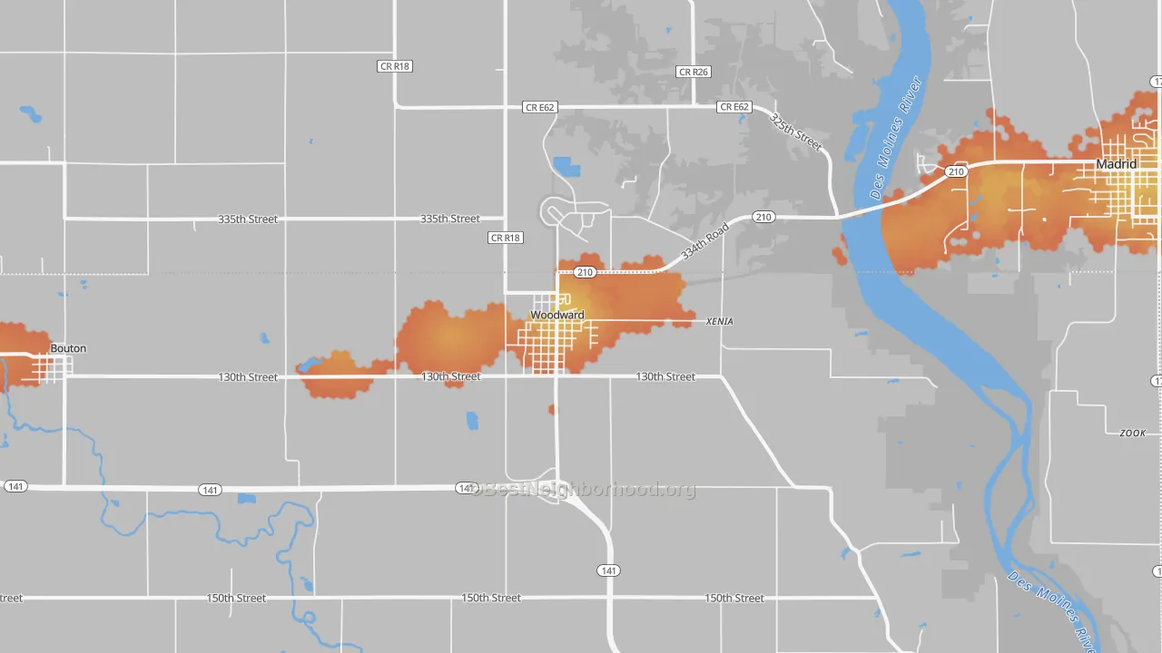 Bike Grade map of 50276, IA
