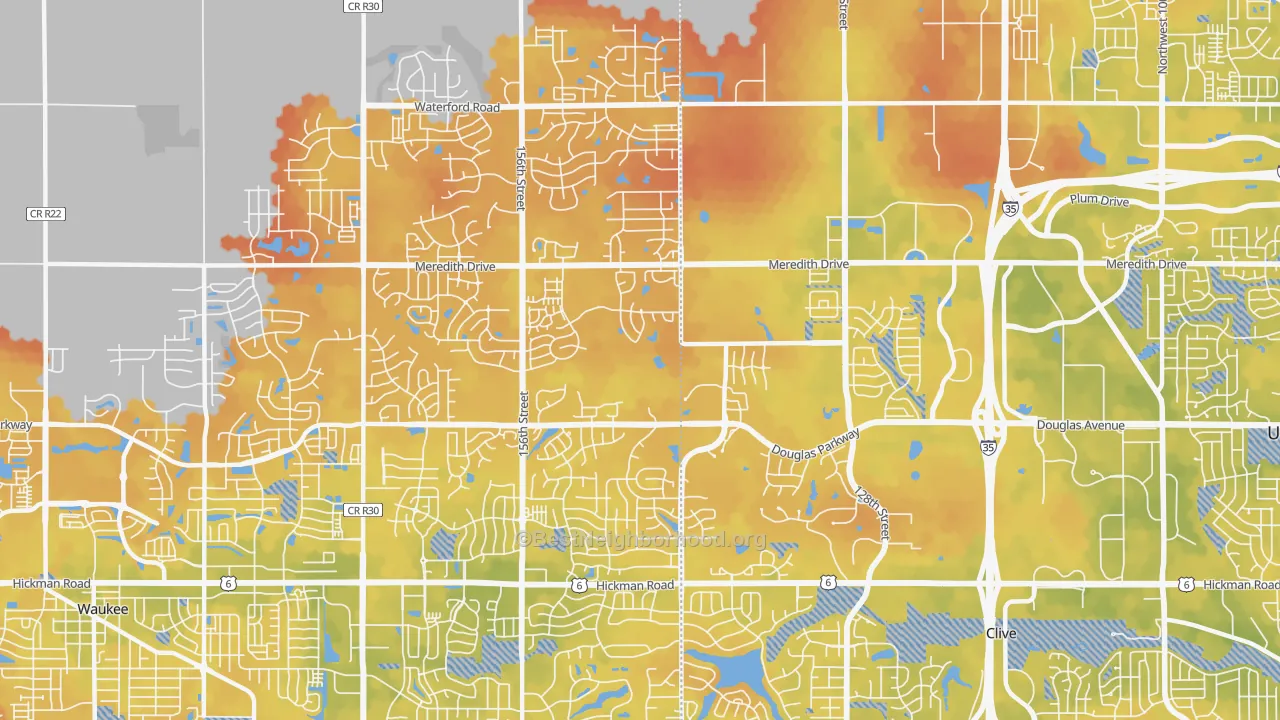 Bike Grade map of 50323, IA