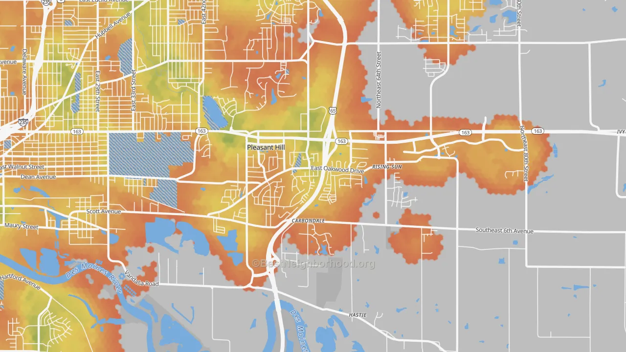 Bike Grade map of 50327, IA