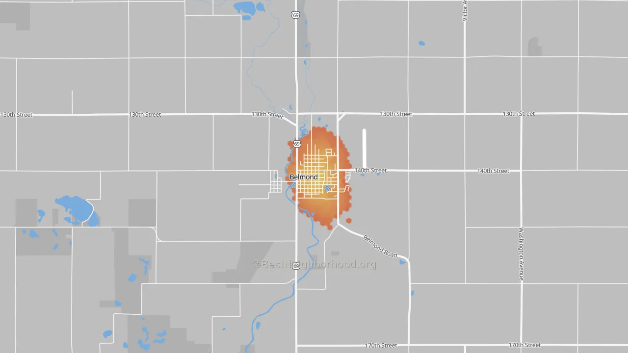 Bike Grade map of 50421, IA