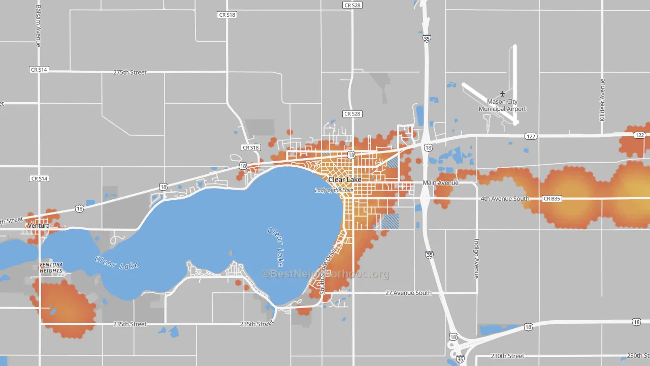 Bike Grade map of 50428, IA