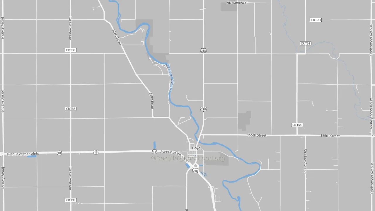 Bike Grade map of 50435, IA