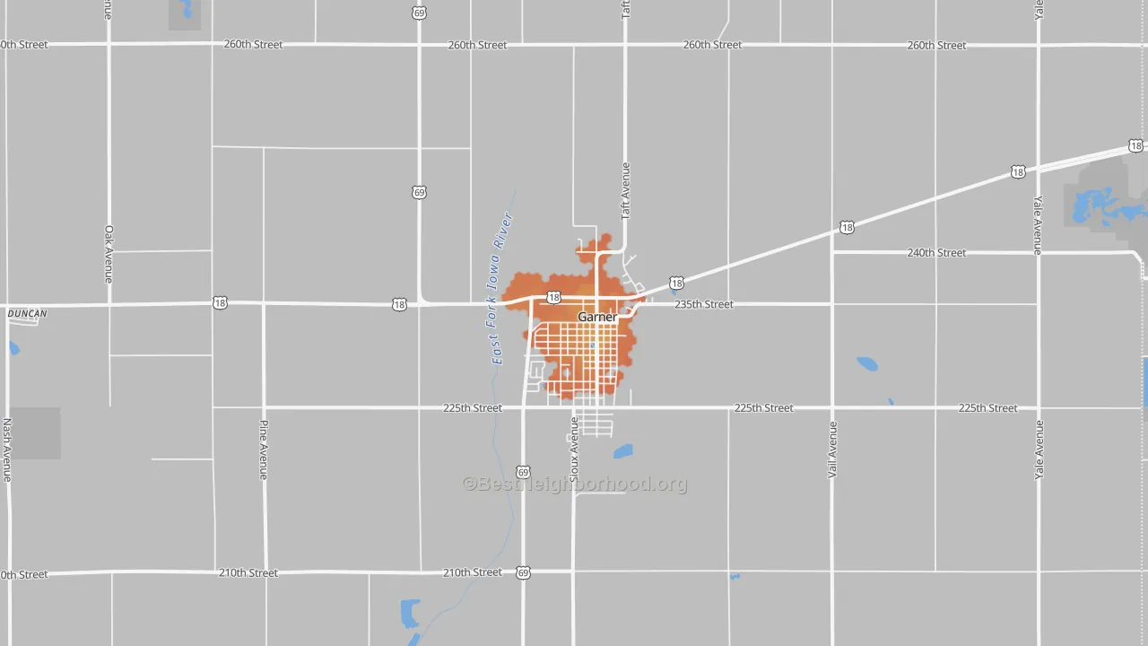 Bike Grade map of 50438, IA