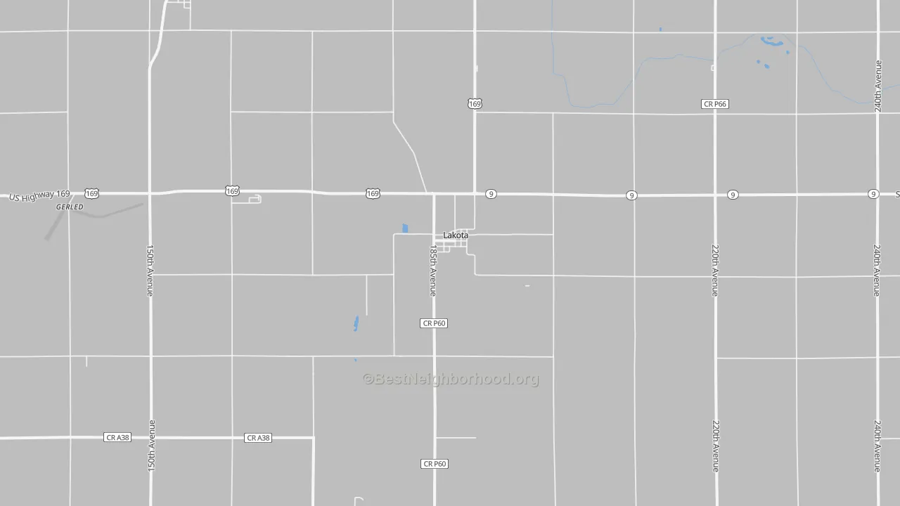 Bike Grade map of 50451, IA