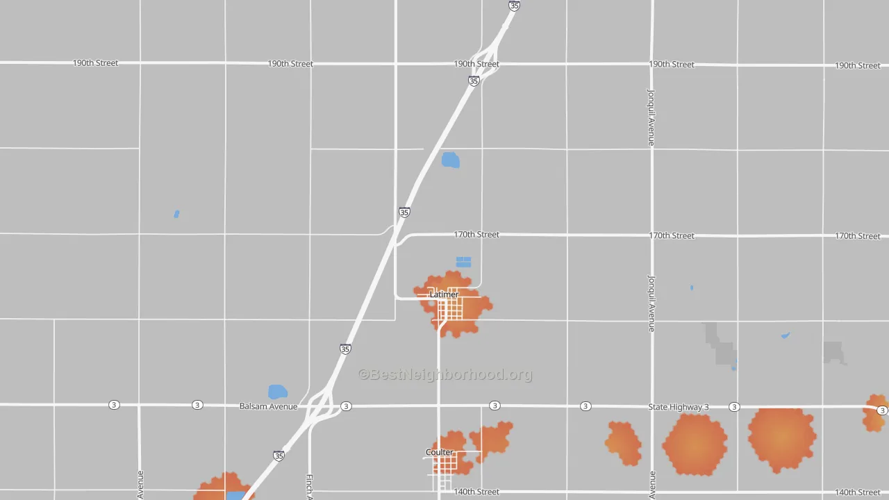 Bike Grade map of 50452, IA