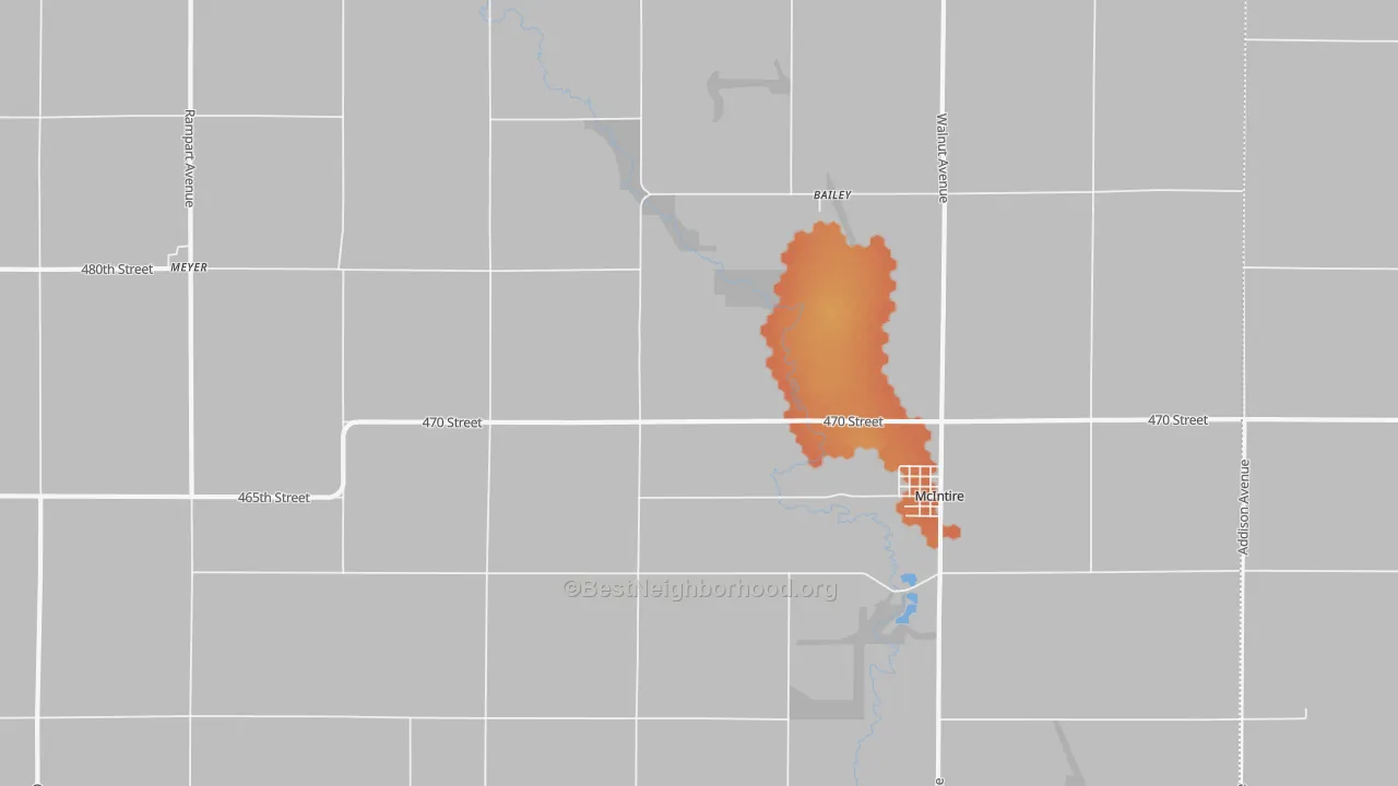 Bike Grade map of 50455, IA
