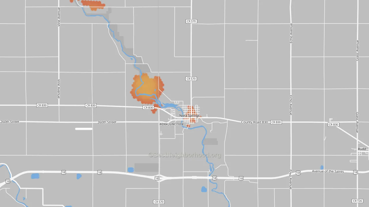 Bike Grade map of 50458, IA