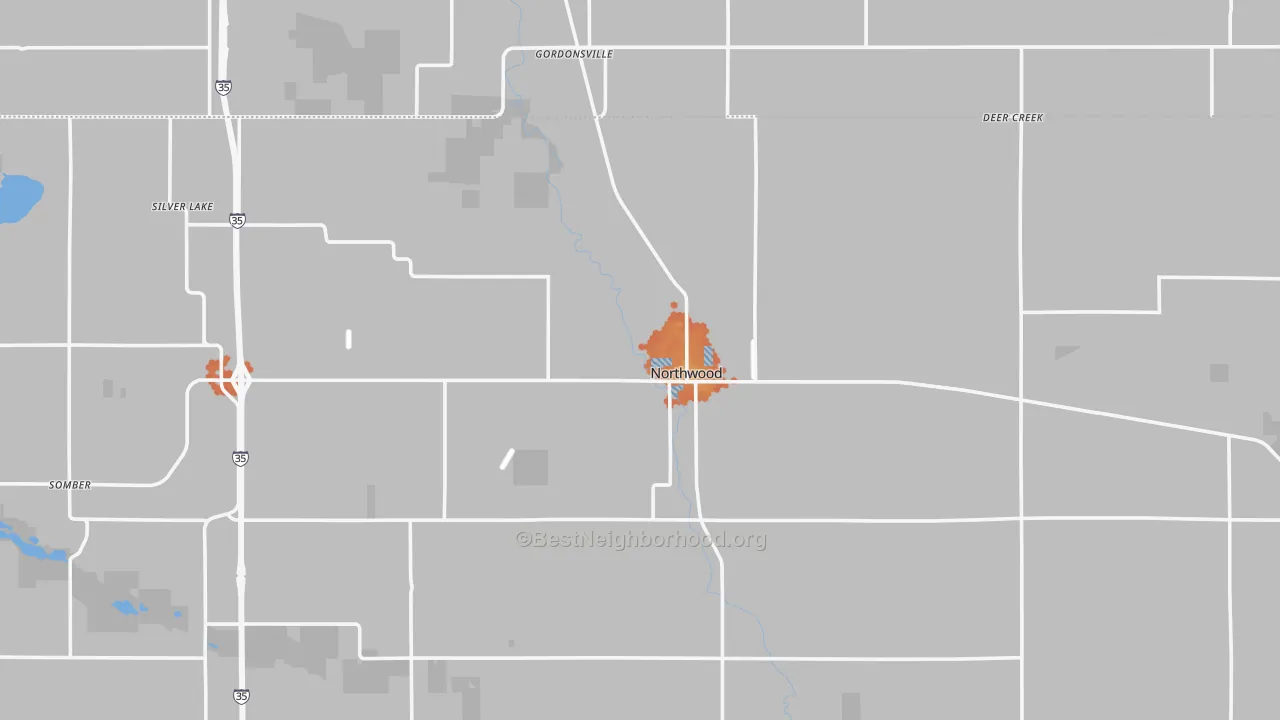 Bike Grade map of 50459, IA